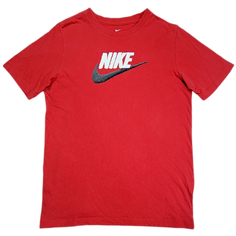 Nike Sportswear Swoosh Logo T-Shirt • Cotton Tee • Red/White/Black • Boy's (XL)